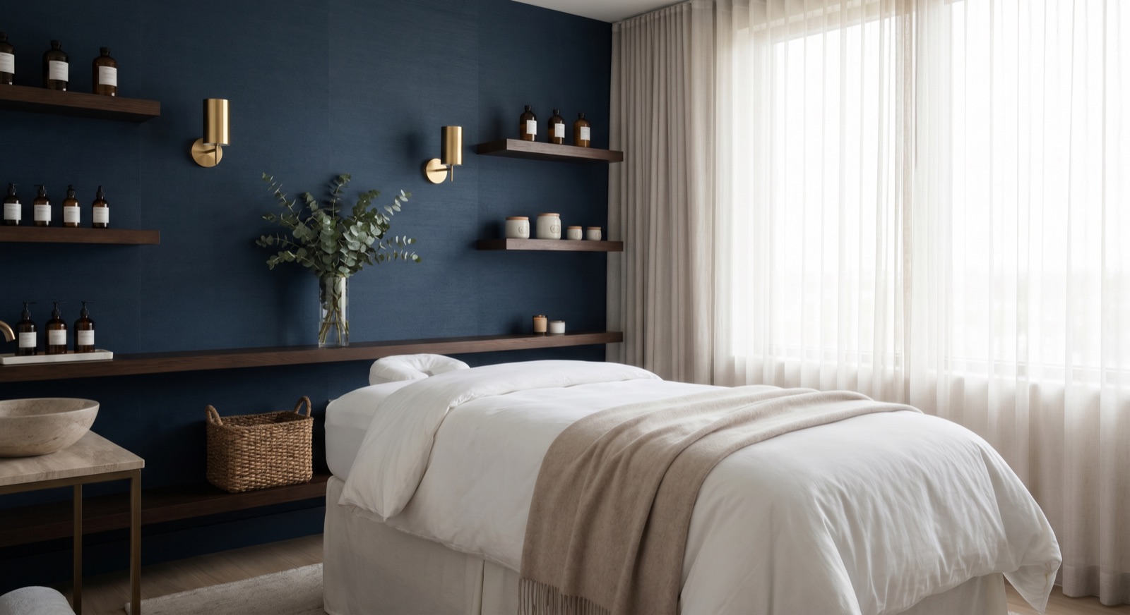Serene luxury med spa treatment room